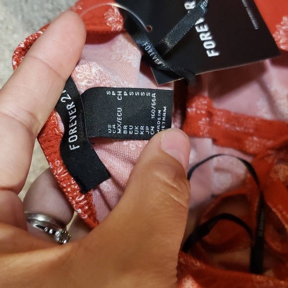 forever 21 halter jumpsuit burnt orange with white details - Picture 6 of 6